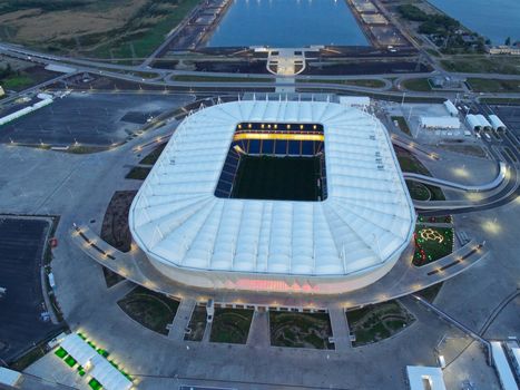 Aerial view of stadium Rostov Arena, Rostov-on-Don, Russia