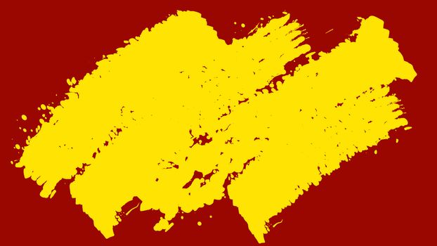 A cheery 3d rendering of yellow brush strokes painted diagonally in the bright brown background. They generate the spirit of childish happiness and fun.