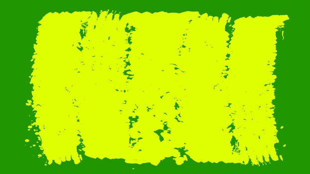A cheery 3d illustration of yellow brush strokes painted vertically in the bright green background. They create the mood of juvenile creativity and happiness. 