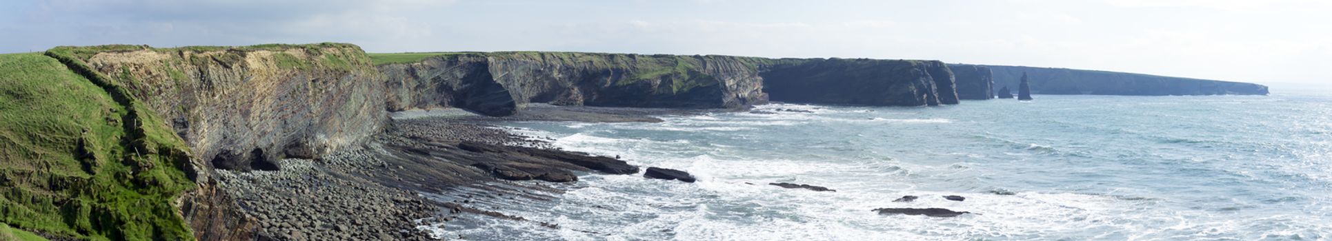 rocky coastline and cliffs in county kerry ireland on the wild atlantic way