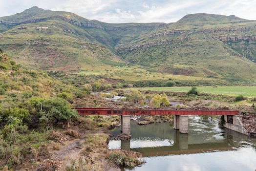 The railway bridge in the third railway reverse over the Karnmelk River near Lady Grey in the Eastern Cape Province