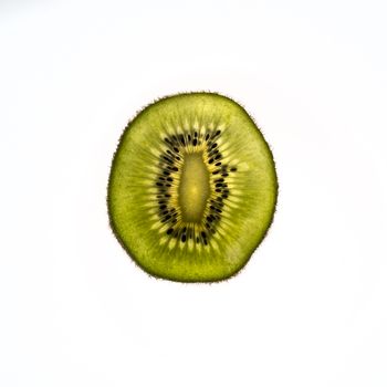 kiwi slice lit from the back