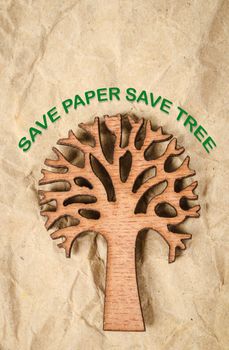 Save paper save tree. Ecology recycle concept.