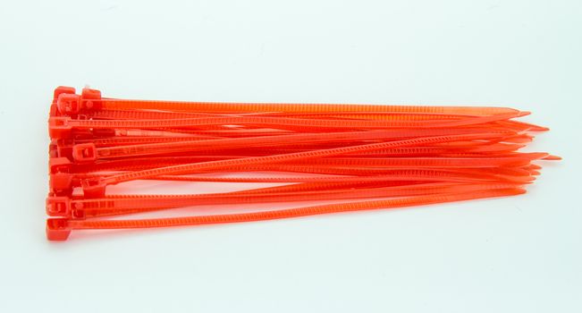 Red Nylon Cable Ties on White Background