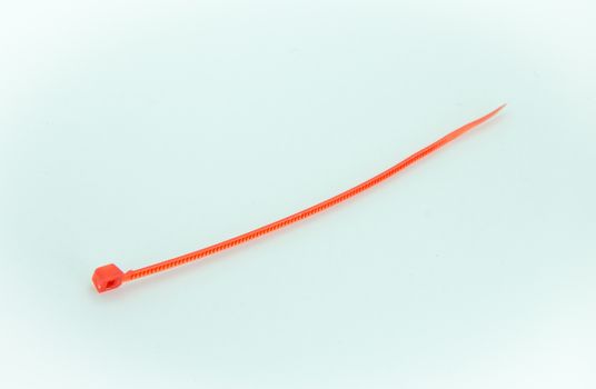 A Red Nylon Cable Ties on White Background