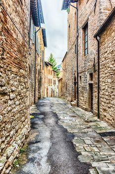 Walking in the picturesque and ancient streets of Gubbio, one of the most beautiful medieval towns in central Italy