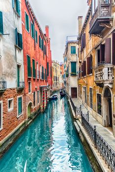 View over the picturesque canal Rio de la Vesta, in St Mark's district of Venice, Italy