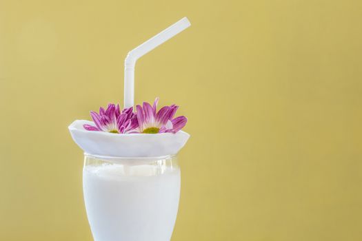 sweet healthy coconut smoothie served with fresh coconut