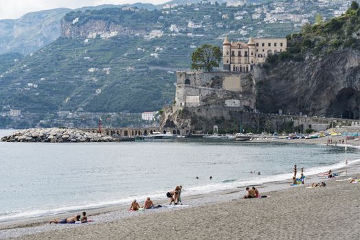 view of Maiori on the Amalfi coast in Campania, Italy