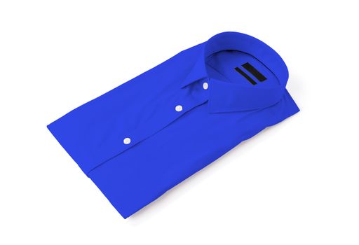 Blue man shirt on white background - New and folded