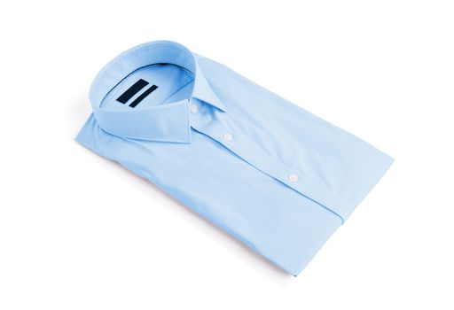 Blue man shirt on white background - New and folded