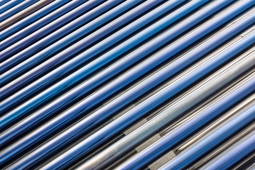 Closeup on solar water heater tubes