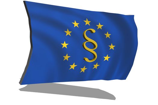 EU flag with paragraph symbol Concept European law General Data Protection Regulation - DSGVO