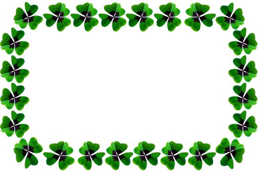 St. Patrick's day shamrock frame Irish lucky white background