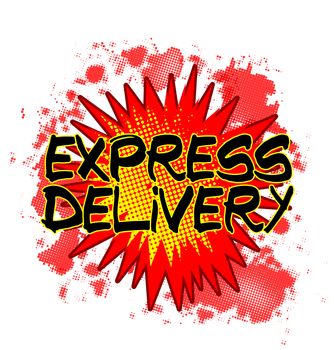 A comic cartoon style express delivery explosion