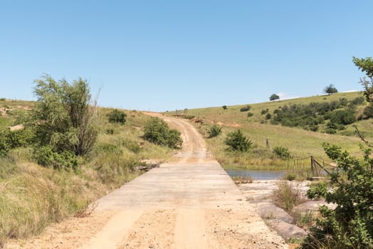 Bridge on the road to Retiefklip at Kerkenberg, an historic site near the Oliviershoek Pass
