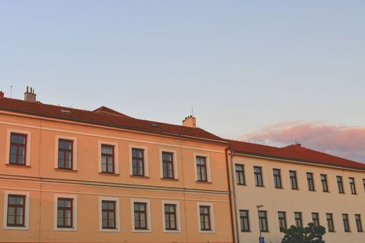 Urban architecture during golden hour. Sunset hours.