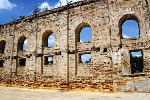 The ruins of the old German church. Photo. Ukraine