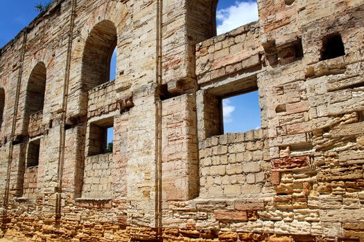 The ruins of the old German church. Photo. Ukraine