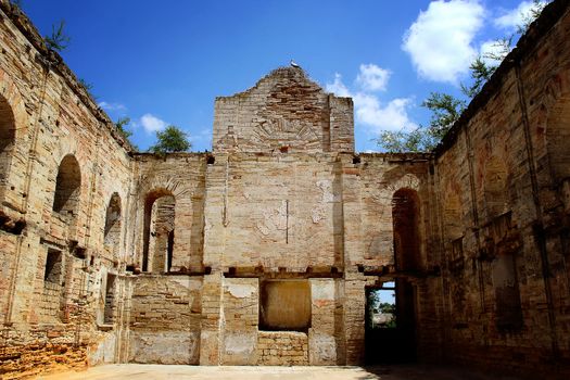 The ruins of the old German church. Photo. Ukraine