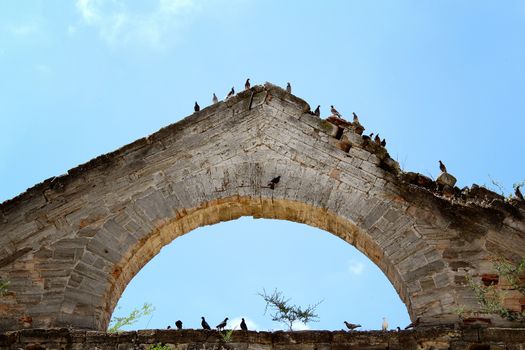 The ruins of the old German church. Photo. Ukraine