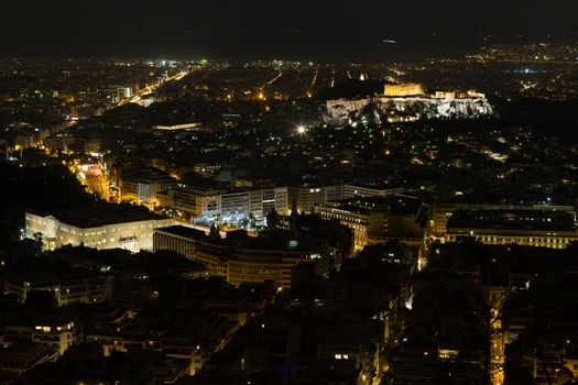 The Acropolis and the city of Athens, Greece