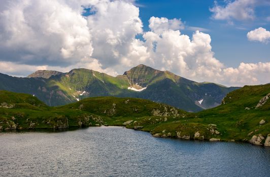 picturesque place around Capra glacier. beautiful mountainous summer landscape on high altitude. lovely travel background