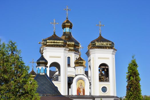 Golden domes Svyatogo Nikolaya Chudotvortsa in Chernigov.