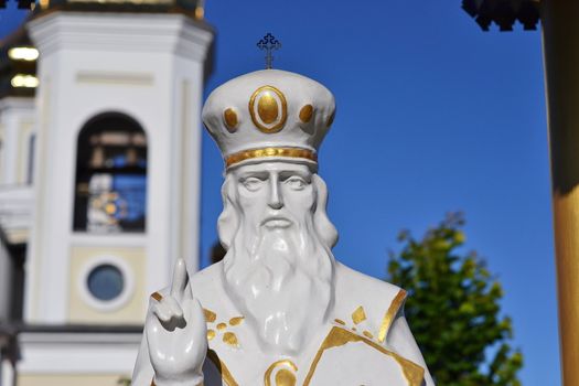 Statue of St. Nicholas the Wonderworker near the church.