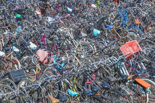 Bicycles Parking At Amsterdam The Netherlands 2018