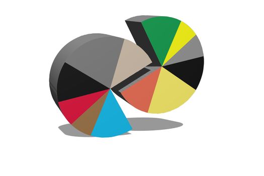Abstract colorful logo, design, 3d rendering illustration