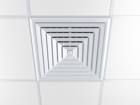 Air vent on a ceiling, 3D illustration