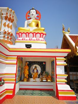 Temples and pagodas are Beautiful cultural attractions on the mountain in Northern of Thailand  in Chiang Mai