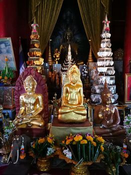 

Temples and pagodas are Beautiful cultural attractions on the mountain in Northern of Thailand  in Chiang Mai