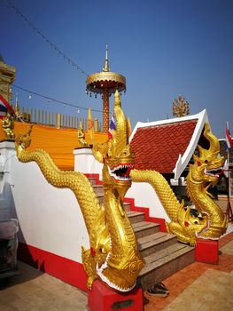 Temples and pagodas are Beautiful cultural attractions on the mountain in Northern of Thailand  in Chiang Mai