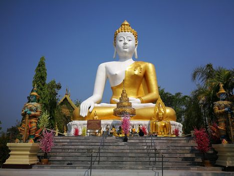 

Temples and pagodas are Beautiful cultural attractions on the mountain in Northern of Thailand  in Chiang Mai