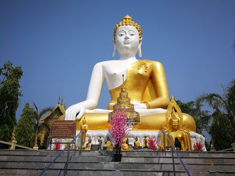 Temples and pagodas are Beautiful cultural attractions on the mountain in Northern of Thailand  in Chiang Mai