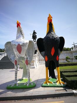 Thailand animals of ceramic dolls  for Buddha statue and Thailand text were words to pray god