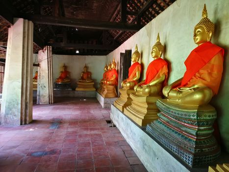 A beautiful Thailand temples, pagodas and Buddha statute in old historical's Thailand country at "Ayutthaya" Province Thailand.