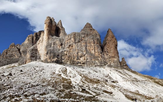 Dolomites mountains landscape on a sunny autumn day