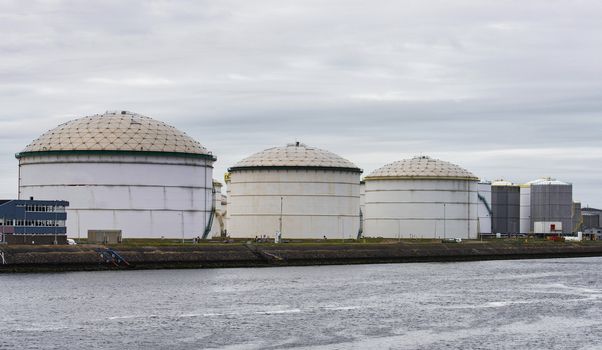 oil storage tanks in rotterdam europoort harbor