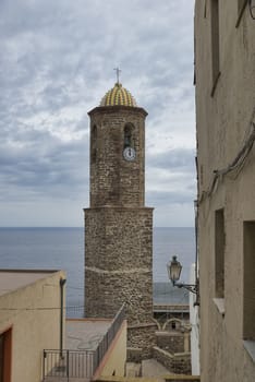 old tower in castelsardo on the italian island sardinia