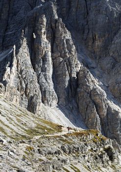 Dolomites mountains landscape on a sunny autumn day