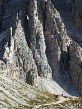 Dolomites mountains landscape on a sunny autumn day