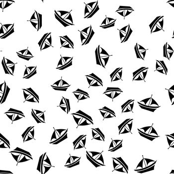 white seamless pattern with black yacht. 