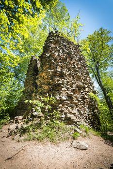 Ruins of Radosno Castle in Poland