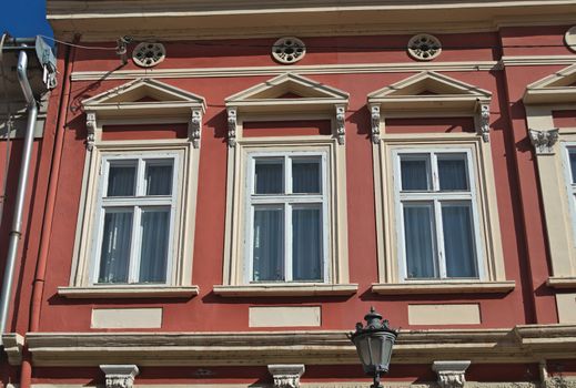 Windows on an old restored 19th century building