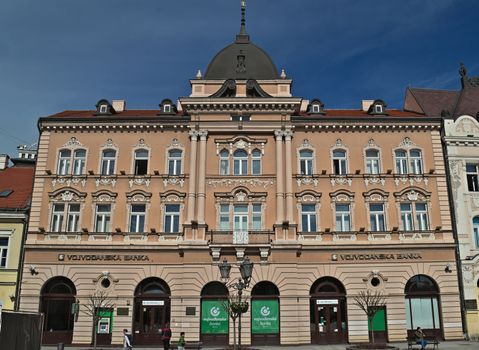 Restored 19th century building in center of Novi Sad, Serbia
