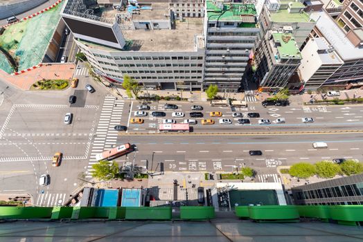 Aerial view of Seoul myeongdong Downtown cityscape in South Korea