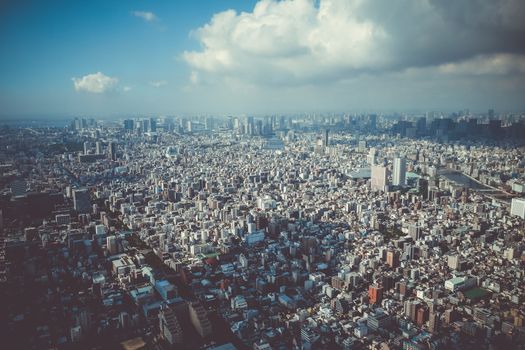 Tokyo city skyline panorama aerial view, Japan